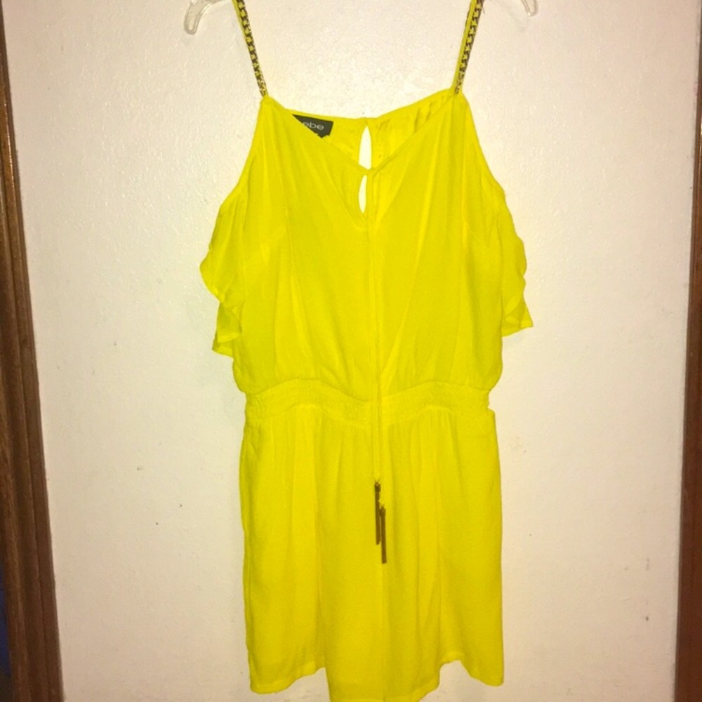 bebe bright yellow romper